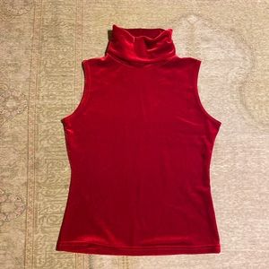 Vintage red, velvet turtleneck